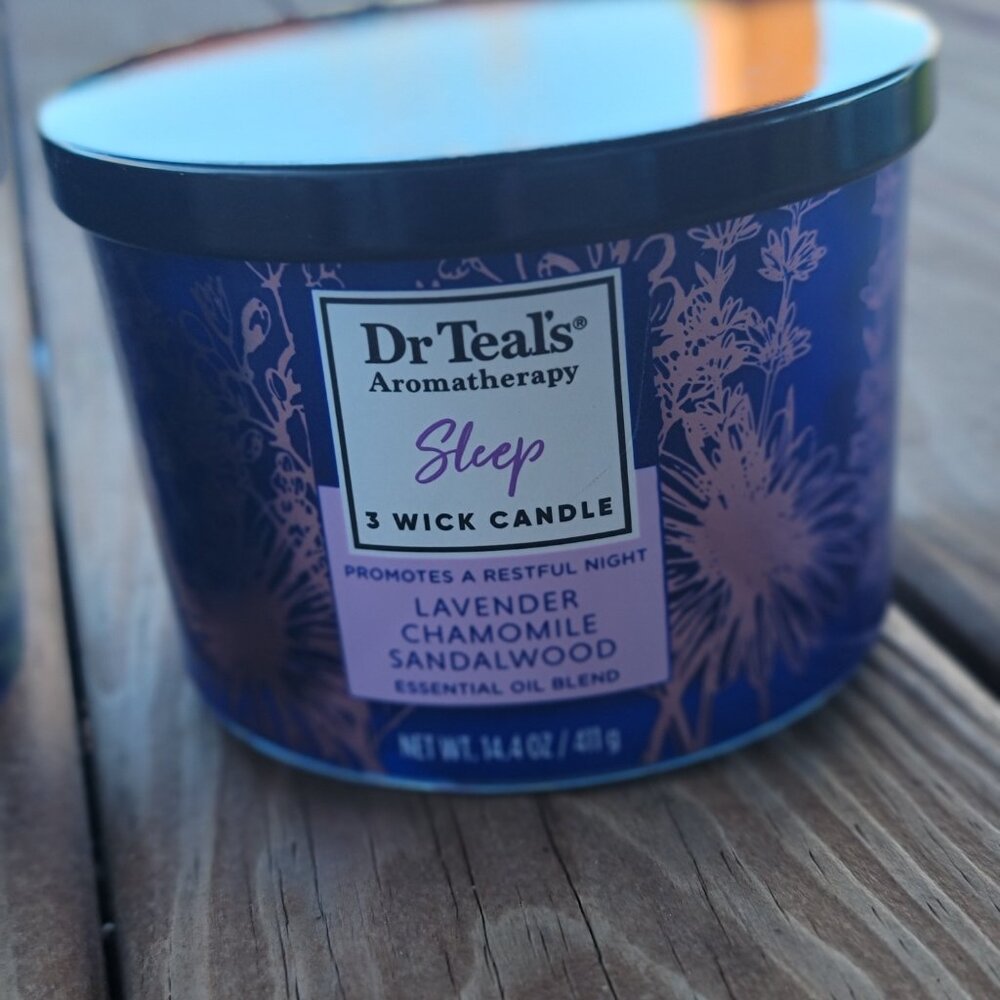 Dr. Teal’s Aromatherapy 3-Wick Candle Set – Stress Relief & Sleep Wellness - Picture 5 of 6